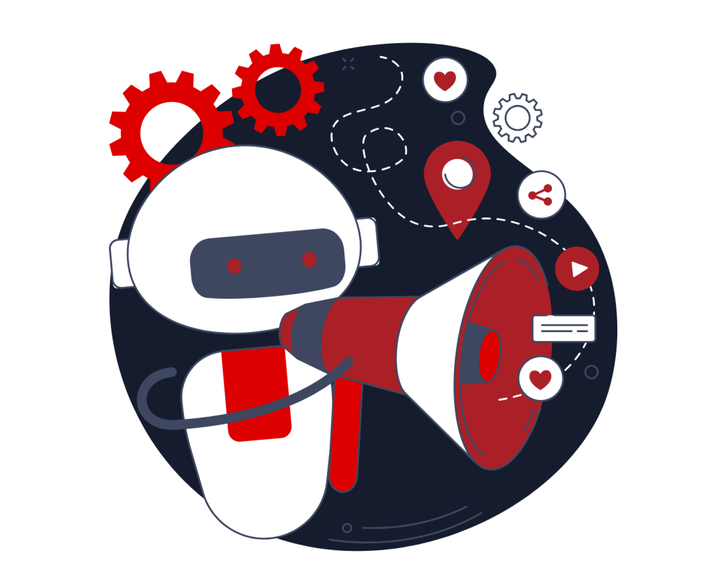 artificial intelligence digital marketing concept graphic