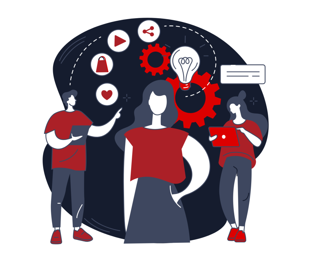 consumer making purchase decision driven by emotion marketing graphic